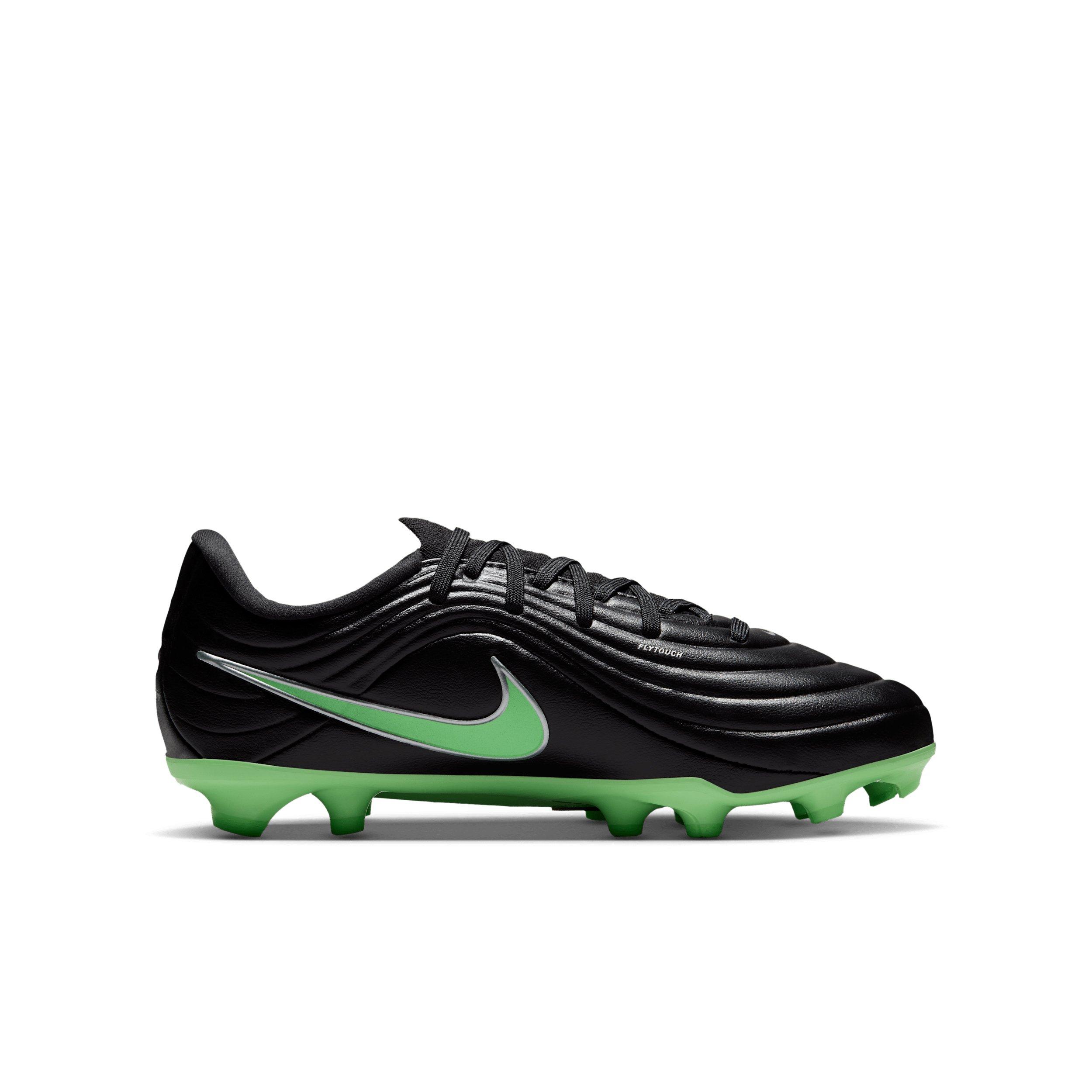 Nike Tiempo Maestro Academy MG "Black/Black/Illusion Green" Grade School Kids' Soccer Cleat - BLACK/BLACK/GREEN